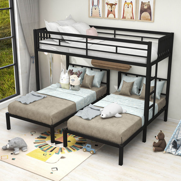 Cheap triple bunk shop beds with mattresses